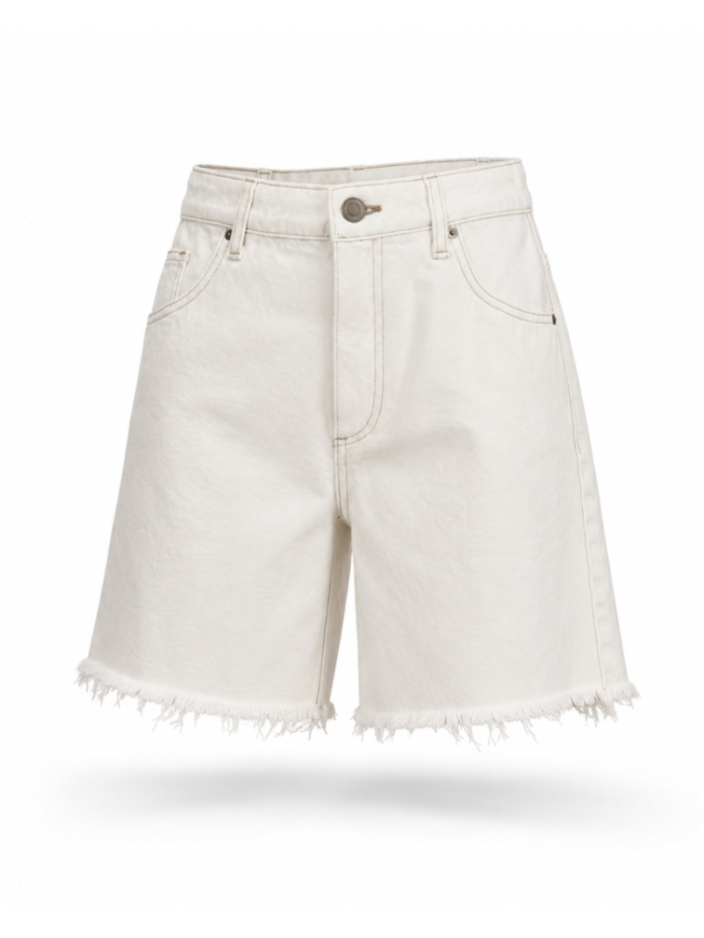 Cotton On Women's Size 8 Vintage White Relaxed Frayed Denim Shorts NWT